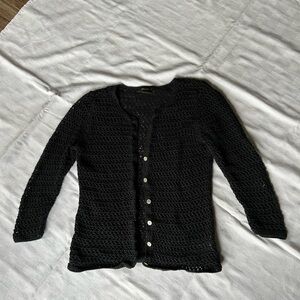 Eddie Bauer Black Crochet Cardigan